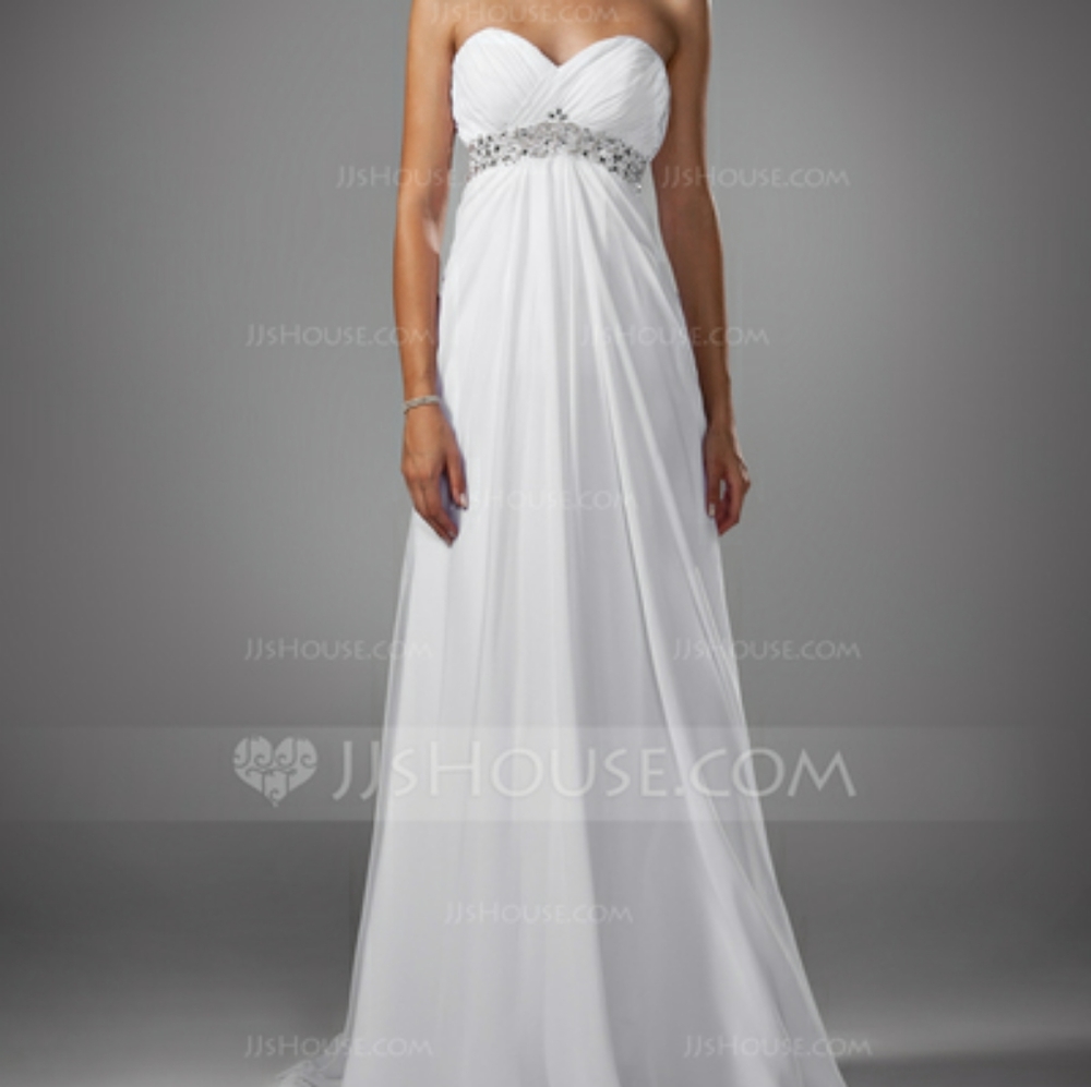 Chiffon Wedding Dress With Ruffle Beading ๐ฐ - Picture 6 of 6